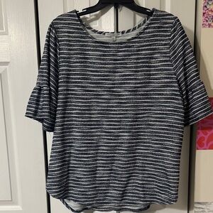 Green Envelope Navy and White Striped Tee